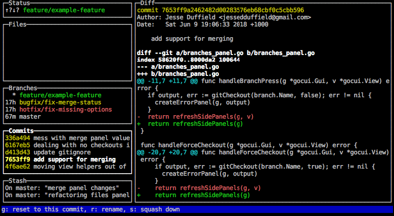 Viewing Commit Diffs