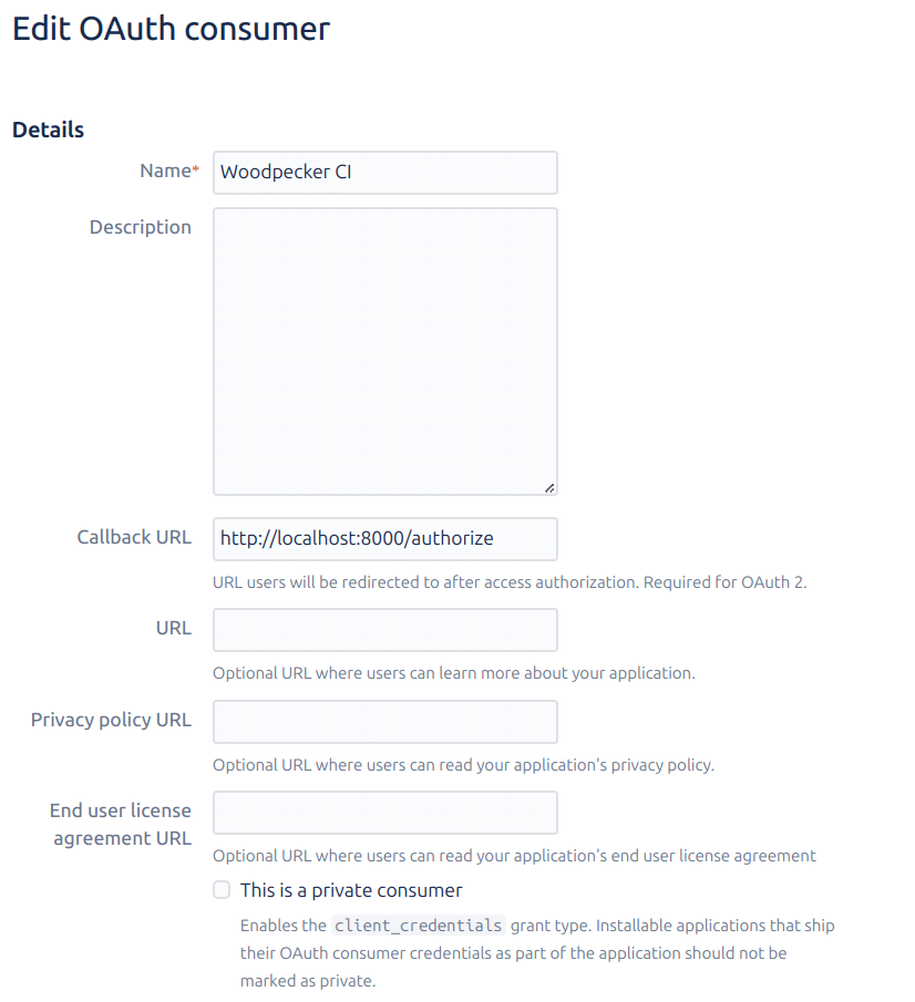 bitbucket oauth setup